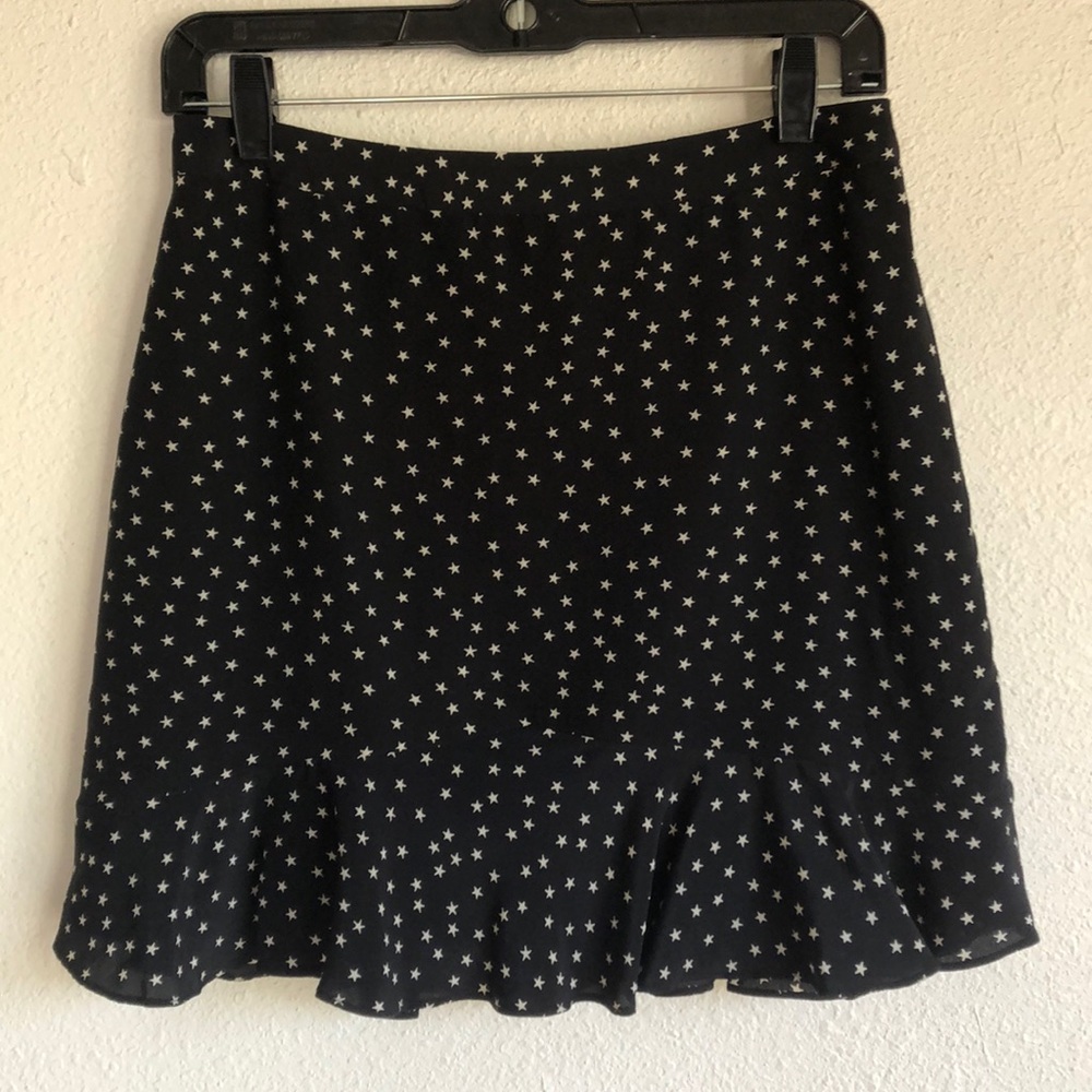 Madewell Star Print Ruffle Mini Skirt 2 XS